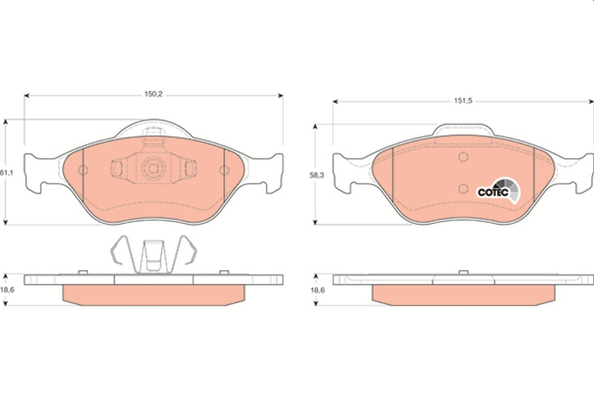 set placute frana,frana disc GDB1419 TRW - Set placute frana set placute frana,frana disc GDB1419 TRW - Set placute frana
