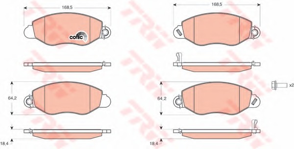 set placute frana,frana disc GDB1461 TRW - Frana disc set placute frana,frana disc GDB1461 TRW - Frana disc