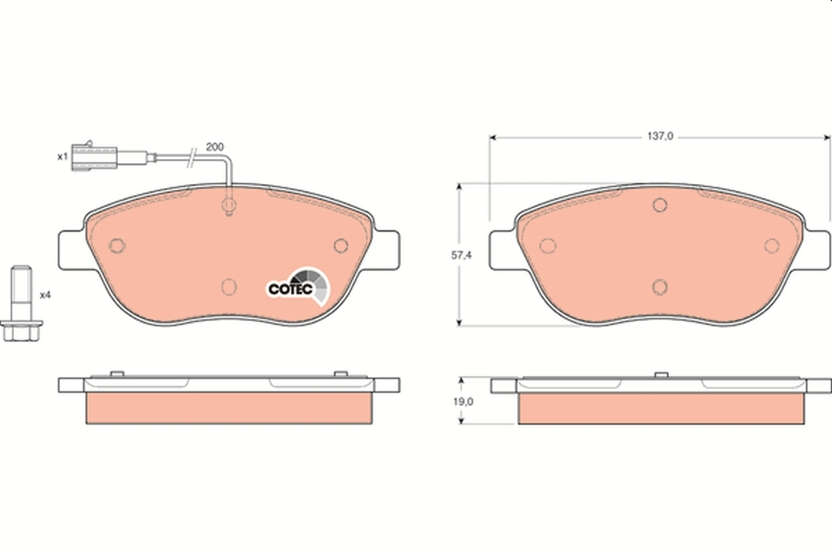 set placute frana,frana disc GDB1483 TRW - Frana disc