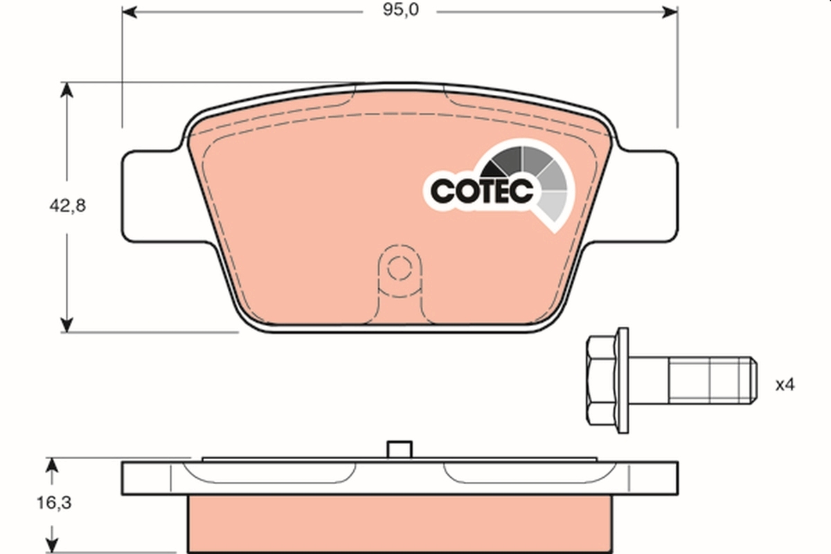 set placute frana,frana disc GDB1485 TRW - Frana disc