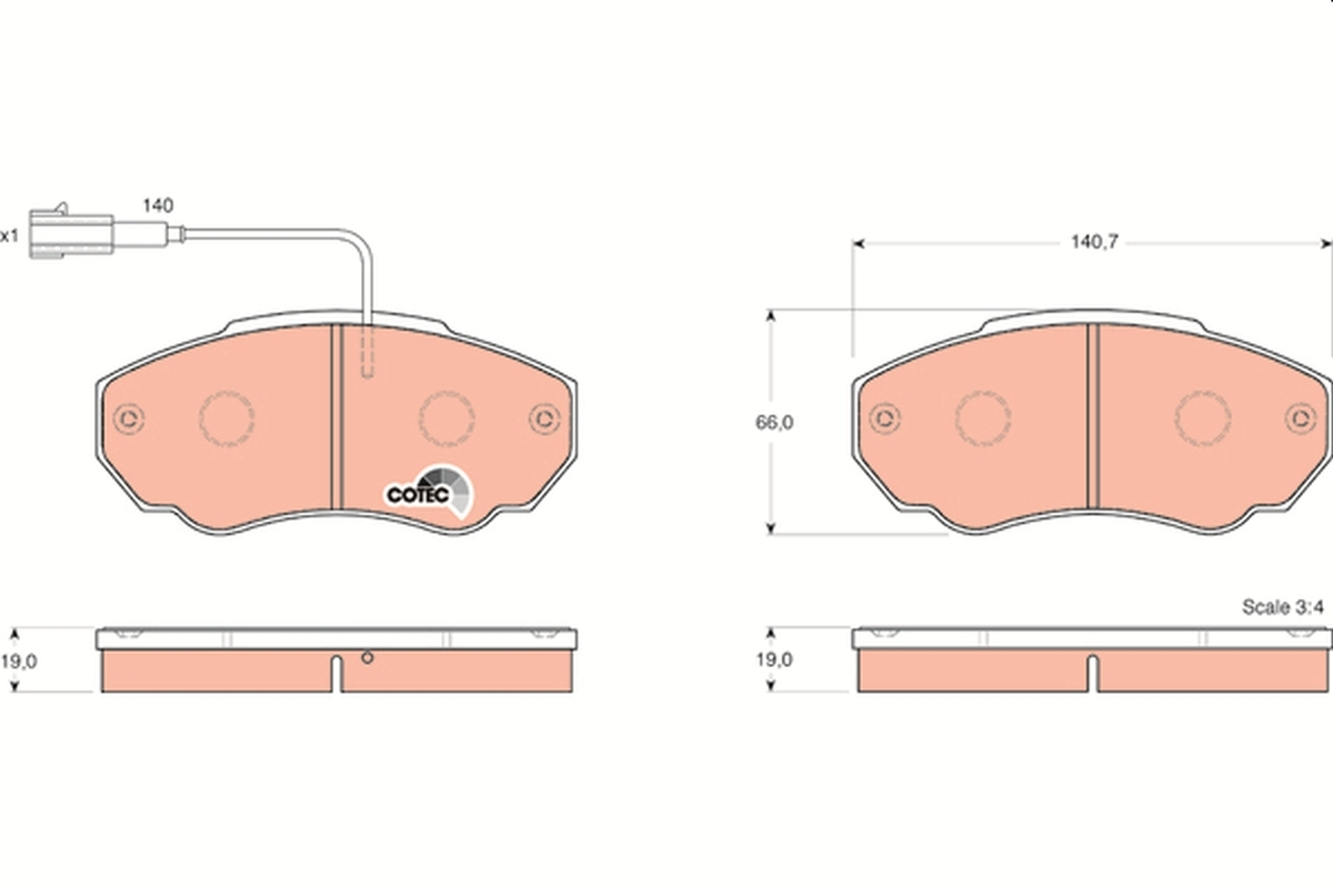 set placute frana,frana disc GDB1517 TRW - Frana disc