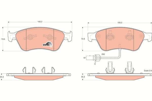 set placute frana,frana disc GDB1553 TRW - Frana disc