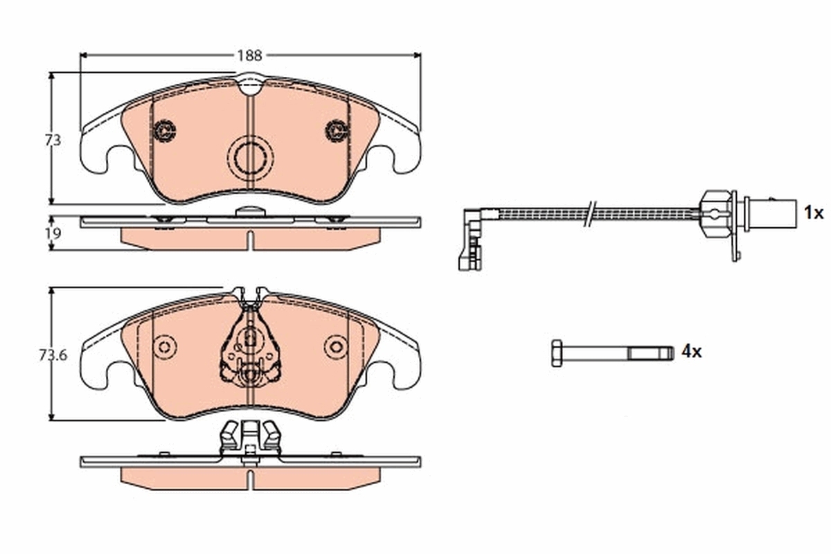 set placute frana,frana disc GDB1768 TRW - Frana disc