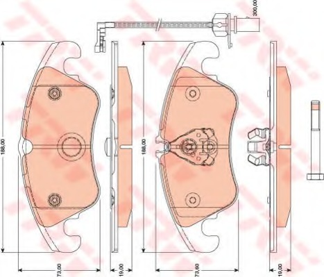 set placute frana,frana disc GDB1805 TRW - Frana disc