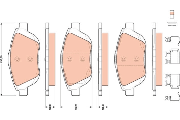 set placute frana,frana disc GDB1819 TRW - Frana disc set placute frana,frana disc GDB1819 TRW - Frana disc