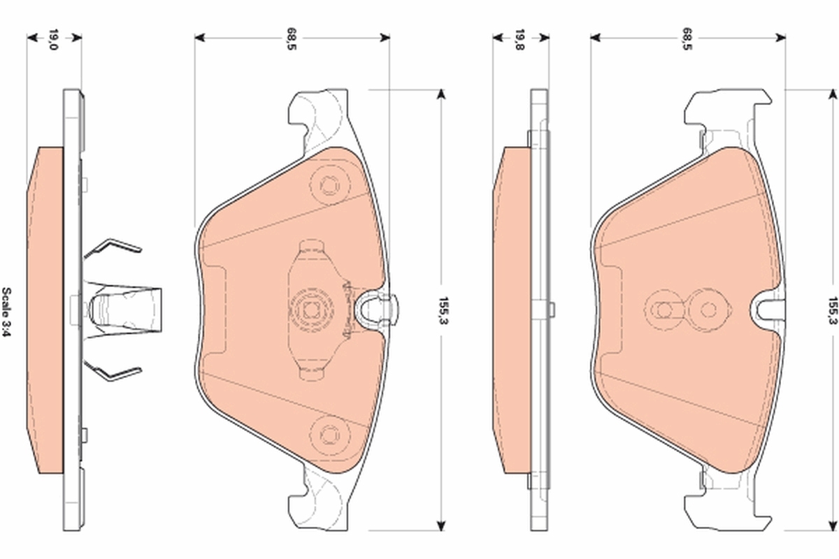 set placute frana,frana disc GDB1854 TRW - Frana disc set placute frana,frana disc GDB1854 TRW - Frana disc
