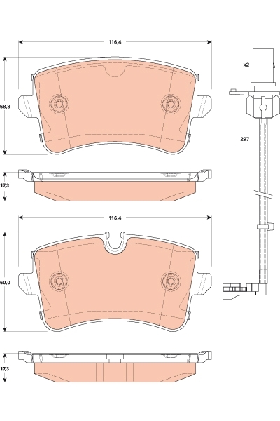 set placute frana,frana disc GDB1866 TRW - Frana disc