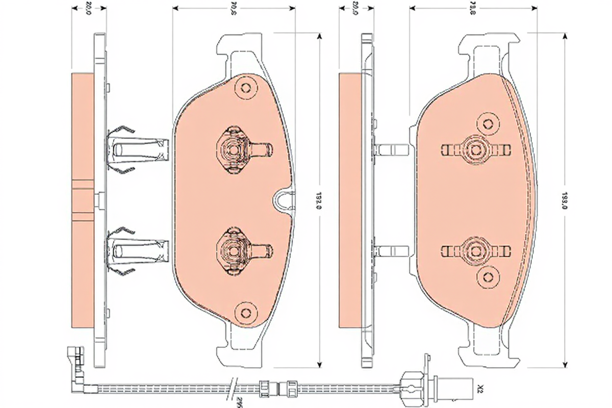 set placute frana,frana disc GDB1883 TRW - Frana disc