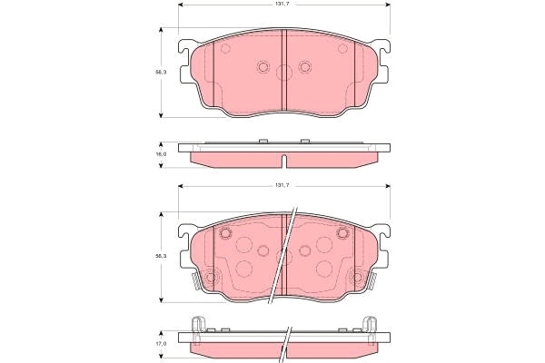 set placute frana,frana disc GDB3253 TRW - Set placute frana set placute frana,frana disc GDB3253 TRW - Set placute frana