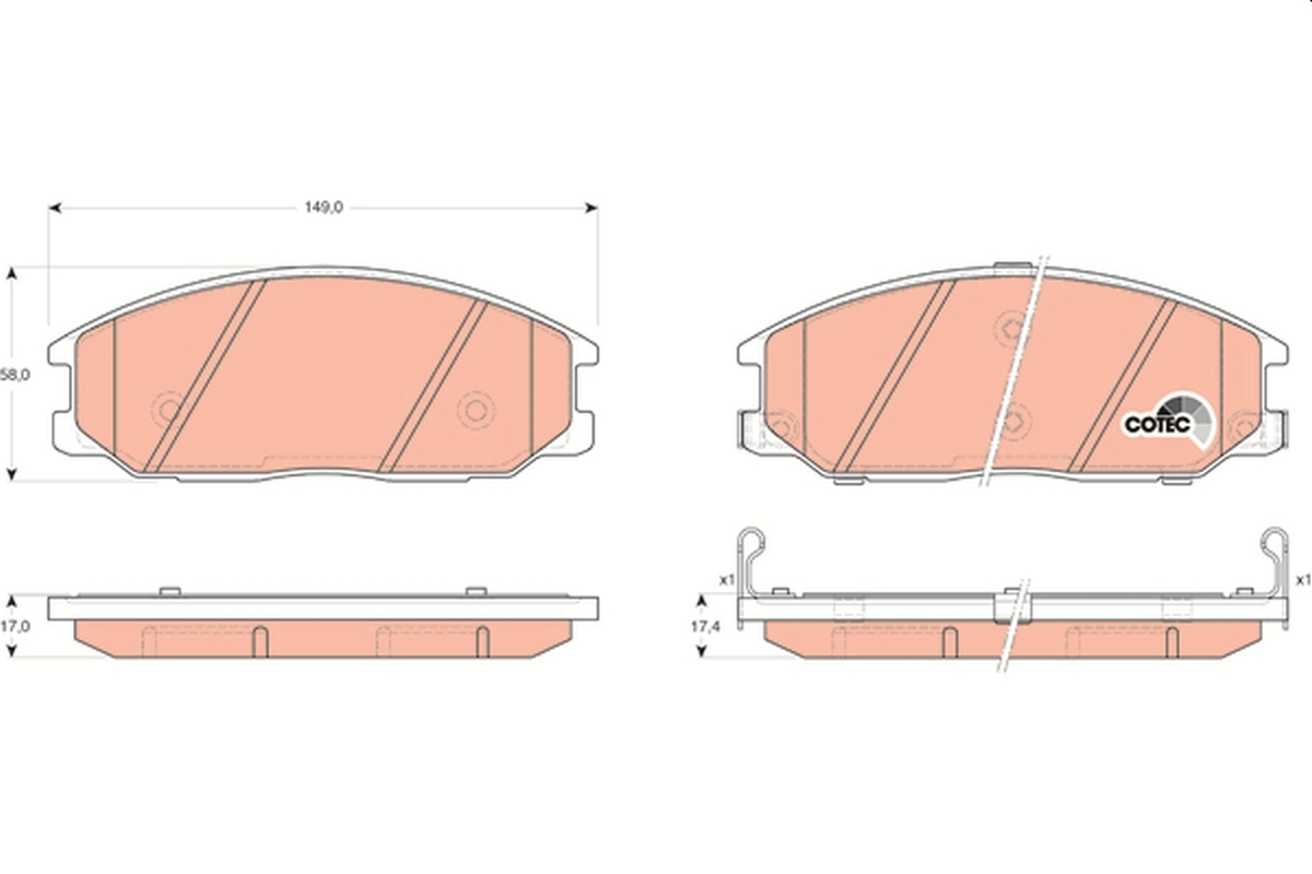 set placute frana,frana disc GDB3297 TRW - Frana disc