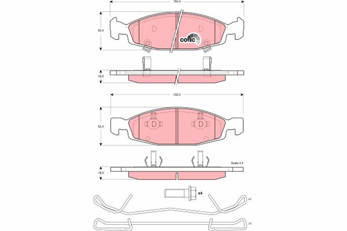 set placute frana,frana disc GDB4120 TRW - Frana disc