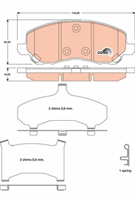 set placute frana,frana disc GDB4142 TRW - Frana disc