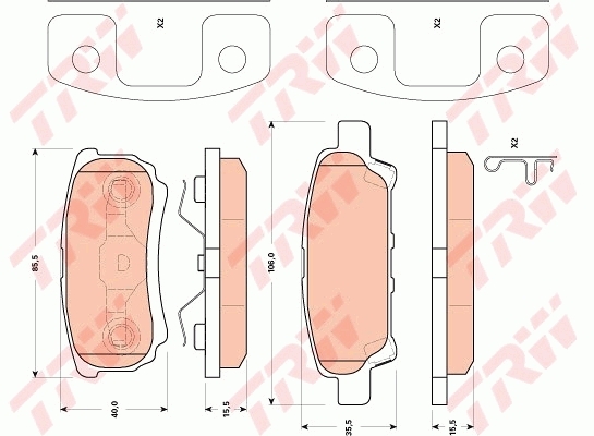 set placute frana,frana disc GDB4143 TRW - Frana disc