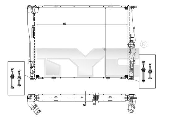 Radiator, racire motor 703-0004 TYC - Radiator apa/piese Radiator, racire motor 703-0004 TYC - Radiator apa/piese