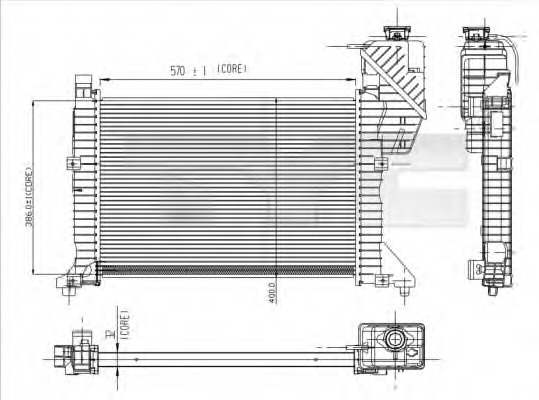 Radiator, racire motor 721-0003 TYC - Radiator apa/piese Radiator, racire motor 721-0003 TYC - Radiator apa/piese