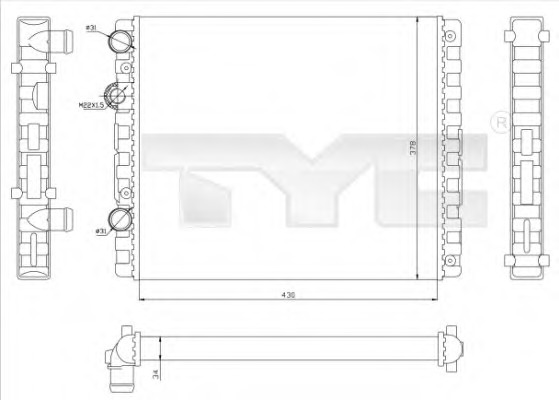 Radiator, racire motor 737-0040 TYC - Radiator apa/piese Radiator, racire motor 737-0040 TYC - Radiator apa/piese