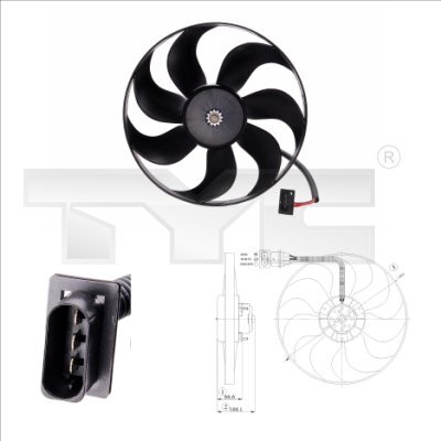 Ventilator, radiator 802-0009 TYC - Ventilator radiator