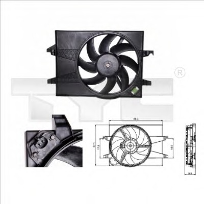 Ventilator, radiator 810-0025 TYC - Gmv (electroventilator ) Ventilator, radiator 810-0025 TYC - Gmv (electroventilator )