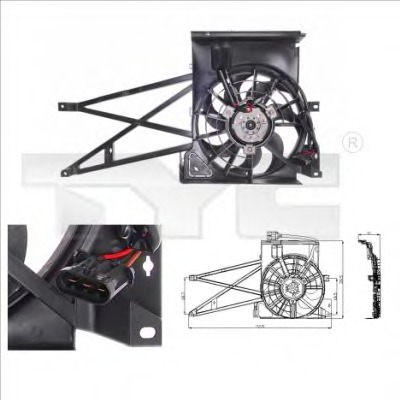 Ventilator, radiator 825-0009 TYC - Gmv (electroventilator ) Ventilator, radiator 825-0009 TYC - Gmv (electroventilator )