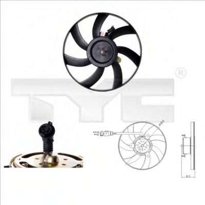 Ventilator, radiator 831-0003 TYC - Gmv (electroventilator )