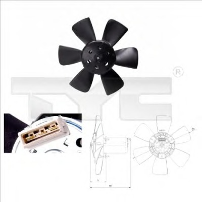 Ventilator, radiator 831-0011 TYC - Gmv (electroventilator )