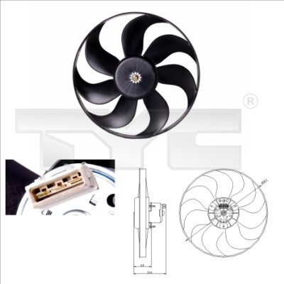 Ventilator, radiator 837-0010 TYC - Gmv (electroventilator )