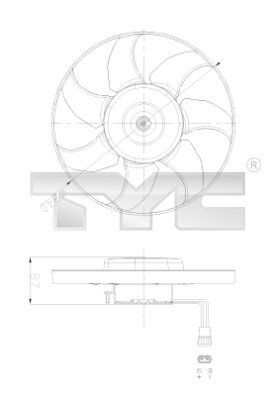 Ventilator, radiator 837-0025 TYC - Gmv (electroventilator )