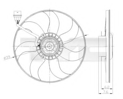 Ventilator, radiator 837-0036 TYC - Gmv (electroventilator ) Ventilator, radiator 837-0036 TYC - Gmv (electroventilator )