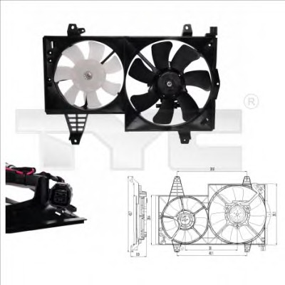 Ventilator, radiator 838-0006 TYC - Gmv (electroventilator ) Ventilator, radiator 838-0006 TYC - Gmv (electroventilator )