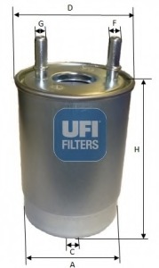 filtru combustibil 24.108.00 UFI - Filtru combustibil/carcasa