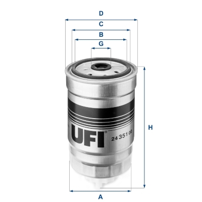 filtru combustibil 24.351.00 UFI - Filtru combustibil/carcasa filtru combustibil 24.351.00 UFI - Filtru combustibil/carcasa