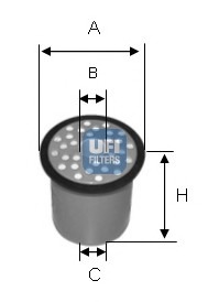 filtru combustibil 24.388.00 UFI - Filtru combustibil/carcasa filtru combustibil 24.388.00 UFI - Filtru combustibil/carcasa