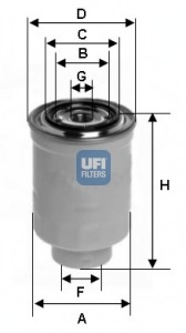 filtru combustibil 24.413.00 UFI - Filtru combustibil/carcasa filtru combustibil 24.413.00 UFI - Filtru combustibil/carcasa