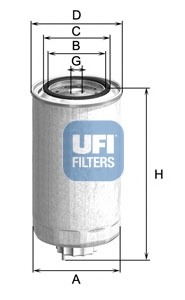 filtru combustibil 24.500.00 UFI - Filtru combustibil/carcasa filtru combustibil 24.500.00 UFI - Filtru combustibil/carcasa