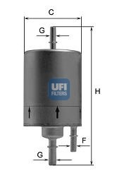 filtru combustibil 31.831.00 UFI - Filtru combustibil/carcasa
