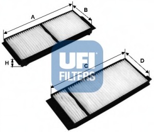 Filtru, aer habitaclu 53.120.00 UFI - Filtru aer habitaclu