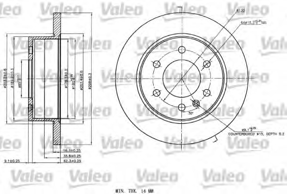Disc frana 187142 VALEO - Disc frana