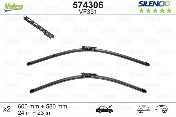 SET STERGATOARE VALEO SILENCIO X.TRM 600/580 MM VF351 574306 VALEO - Stergator de parbriz SET STERGATOARE VALEO SILENCIO X.TRM 600/580 MM VF351 574306 VALEO - Stergator de parbriz