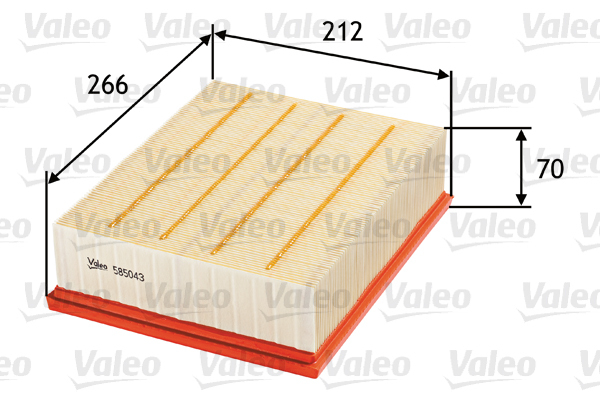 Filtru aer 585043 VALEO - Admisie aer motor