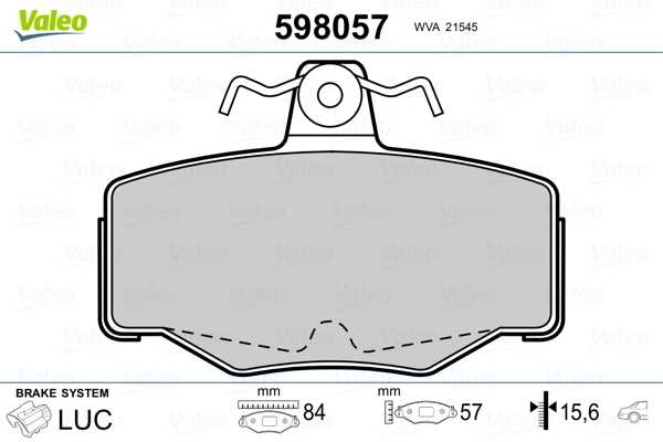 set placute frana,frana disc 598057 VALEO - Frana disc set placute frana,frana disc 598057 VALEO - Frana disc