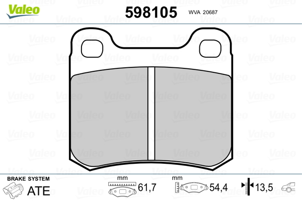 set placute frana,frana disc 598105 VALEO - Frana disc set placute frana,frana disc 598105 VALEO - Frana disc