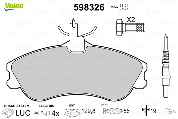 set placute frana,frana disc 598326 VALEO - Frana disc set placute frana,frana disc 598326 VALEO - Frana disc