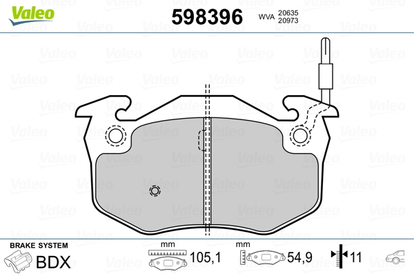 set placute frana,frana disc 598396 VALEO - Frana disc set placute frana,frana disc 598396 VALEO - Frana disc
