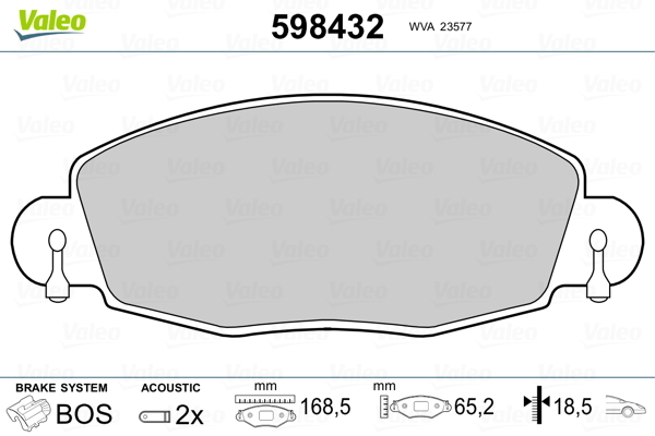set placute frana,frana disc 598432 VALEO - Frana disc set placute frana,frana disc 598432 VALEO - Frana disc