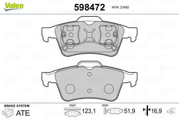 set placute frana,frana disc 598472 VALEO - Frana disc set placute frana,frana disc 598472 VALEO - Frana disc