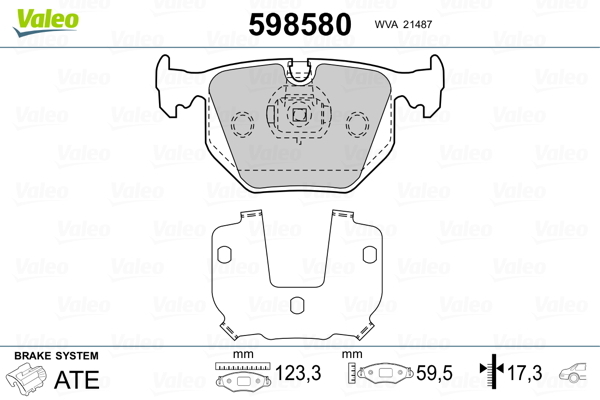 set placute frana,frana disc 598580 VALEO - Frana disc set placute frana,frana disc 598580 VALEO - Frana disc