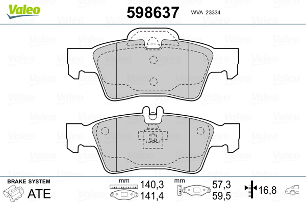 set placute frana,frana disc 598637 VALEO - Frana disc set placute frana,frana disc 598637 VALEO - Frana disc