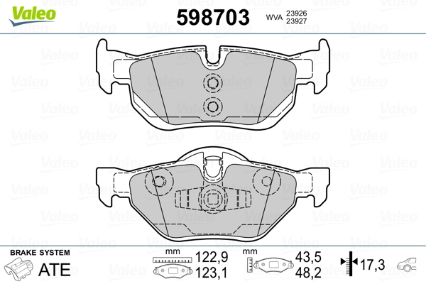 set placute frana,frana disc 598703 VALEO - Frana disc set placute frana,frana disc 598703 VALEO - Frana disc
