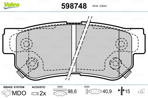 set placute frana,frana disc 598748 VALEO - Frana disc set placute frana,frana disc 598748 VALEO - Frana disc