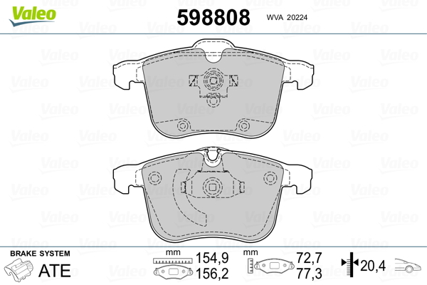set placute frana,frana disc 598808 VALEO - Frana disc set placute frana,frana disc 598808 VALEO - Frana disc